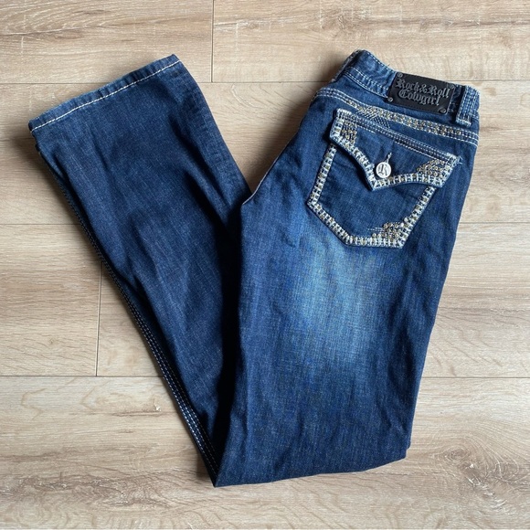 Rock & Roll Cowgirl jeans 29/34 western wear Blingy rodeo denim - Picture 2 of 16